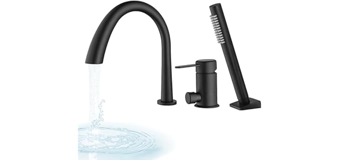 Subeixi High Arch - Matte Black Tub Faucet with Hand Shower