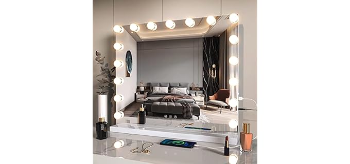 ZL ZELing Tabletop - Large Tabletop Vanity Mirror with Lights