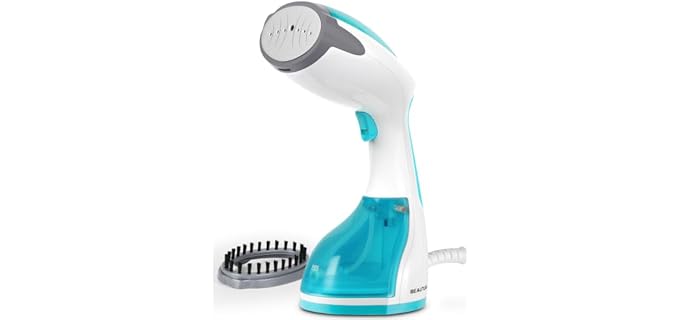 BEAUTURAL Steamer for Clothes, Handheld Garment Fabric Wrinkle Remover | 30-Second Fast Heat-up, Ceramic Heating Plate, Auto Shutoff, Large Detachable Water Tank, Portable Design, 1200 Watts