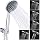 Briout Handheld Shower Head High Pressure 5-Settings with Hose, Chrome | Powerful Water Spray, Against Low Pressure Water Flow, 59 Inch Stainless Hose, Adjustable Mount