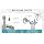 High Pressure Shower Head with Handheld - Modern Square Handheld Shower Heads - 6 Settings Detachable shower head with hose, Change Settings Much Easier Than the Twist Ones, Shower Accessories, Chrome