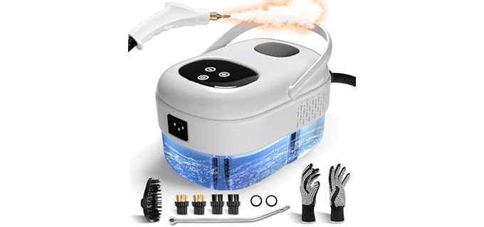 Steam Cleaner, 2500W Pressurized Steamer for Cleaning, Multi-Purpose Steamer for Home, Handheld Steam Cleaner, 15s Fast Heating Car Steamer, Portable Steam Cleaner for Kitchen, Bathroom, Tile (White)