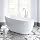 WOODBRIDGE Acrylic Freestanding Bathtub Contemporary Soaking Tub with Brushed Nickel Overflow and Drain B-0006-B/N-Drain &O, 54