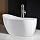 WOODBRIDGE Acrylic Freestanding Bathtub Contemporary Soaking Tub with Brushed Nickel Overflow and Drain B-0006-B/N-Drain &O, 54