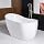 WOODBRIDGE Acrylic Freestanding Bathtub Contemporary Soaking Tub with Brushed Nickel Overflow and Drain B-0006-B/N-Drain &O, 54