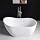 WOODBRIDGE Acrylic Freestanding Bathtub Contemporary Soaking Tub with Brushed Nickel Overflow and Drain B-0006-B/N-Drain &O, 54